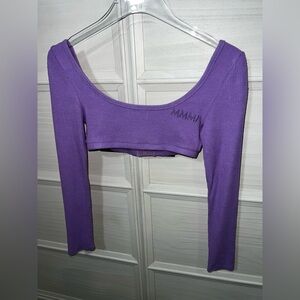 My Mum Made It Purple Ribbed Crop Top